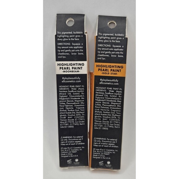 e.l.f. Highlighting Pearl Paint Full Size - Moonbeam - Gold Star Lot Of 2 NIB - Picture 2 of 2